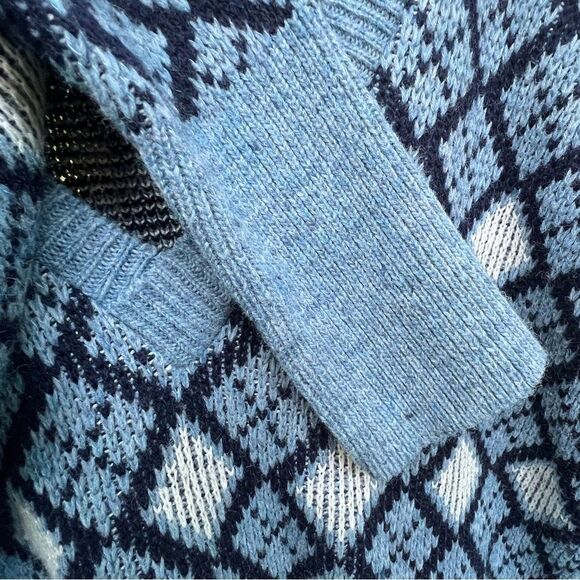 Vintage McGregor Shelton Gyle X-VEE Pullover V Neck Blue Wool Sweater Size L NWT - Picture 5 of 12